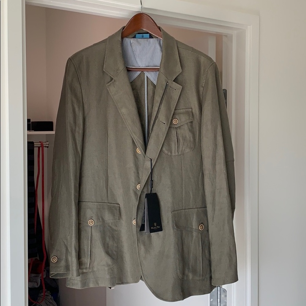 Massimo Dutti Olive Field Blazer
